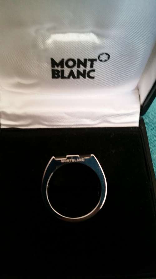 Montblanc Solid Silver with Natural Onyx Ring