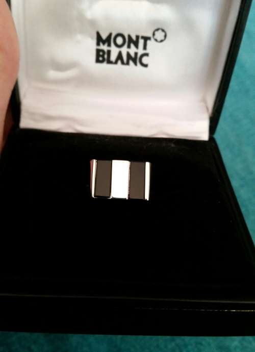 Montblanc Solid Silver with Natural Onyx Ring