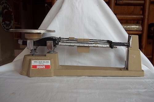 Vintage Ohaus triple beam precision balance scale