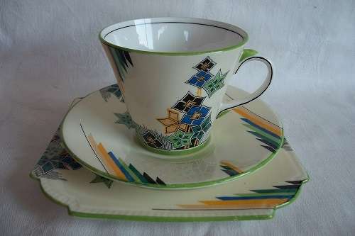 Vintage art deco Aynsley Bone China tea trio - B3932/22