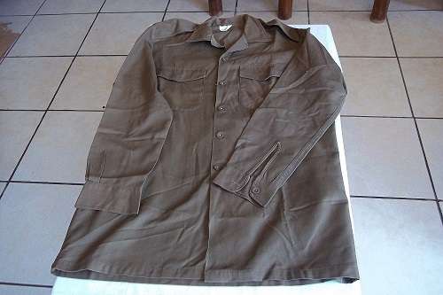 A vintage brown SADF nutria shirt