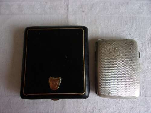 Vintage Sterling silver and art deco genuine leather cigarette cases for 1 bid