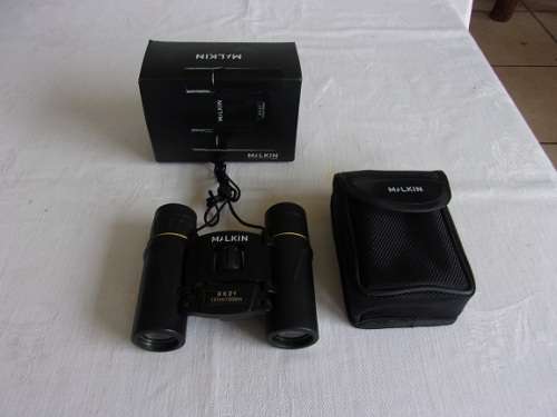 Pair of Malkin 8 x 21 pocket size binoculars with accessories - never used