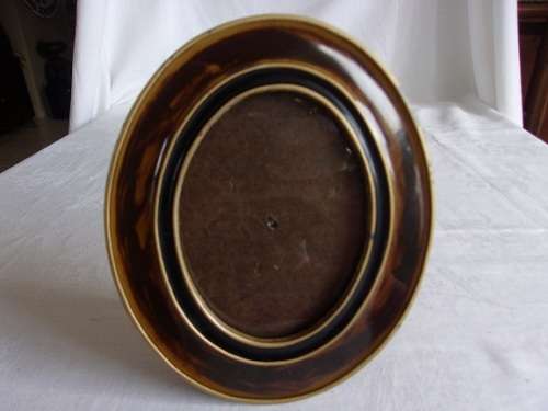 Small vintage oval gilt and tortoise shell photo frame