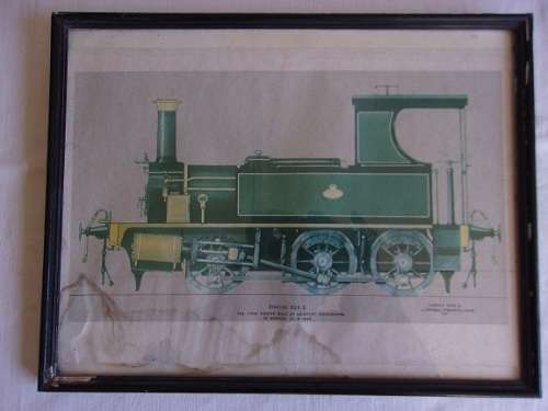 2 Vintage SAR compartment windows with etched springbok head & 2 framed train prints