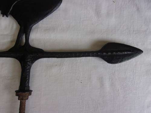 Vintage rooster cast metal weather vane