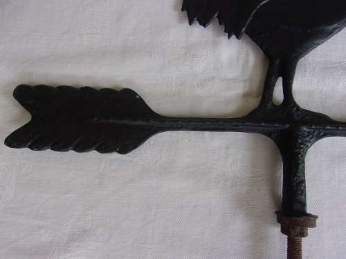Vintage rooster cast metal weather vane