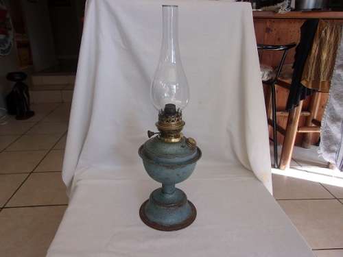 Antique Brilliant kerosene lantern with glass flue