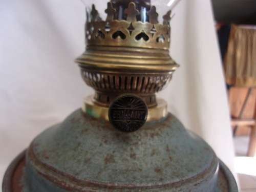 Antique Brilliant kerosene lantern with glass flue