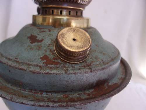 Antique Brilliant kerosene lantern with glass flue