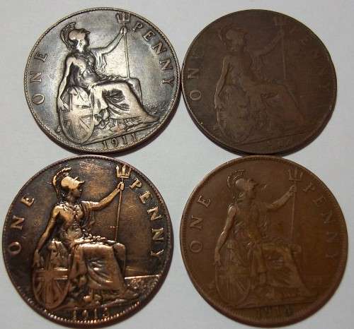 12 Consecutive George V British Penny coins- bid per coin to take all