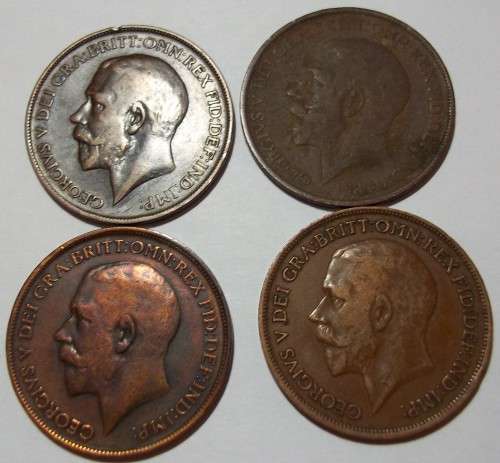 12 Consecutive George V British Penny coins- bid per coin to take all