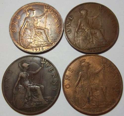 12 Consecutive George V British Penny coins- bid per coin to take all