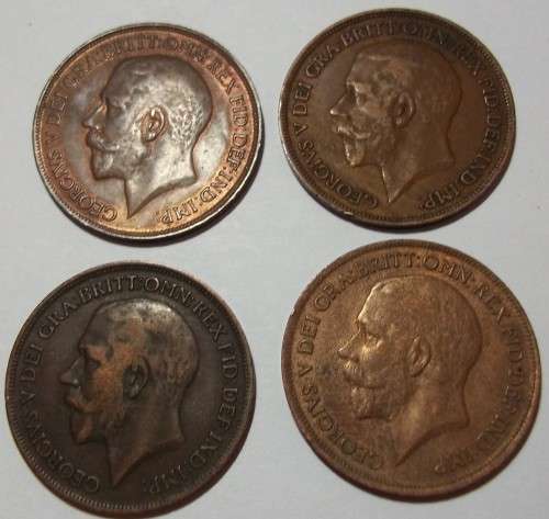 12 Consecutive George V British Penny coins- bid per coin to take all