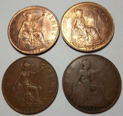 12 Consecutive George V British Penny coins- bid per coin to take all