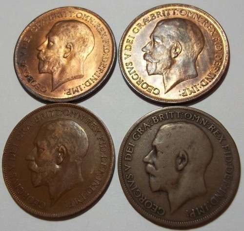 12 Consecutive George V British Penny coins- bid per coin to take all