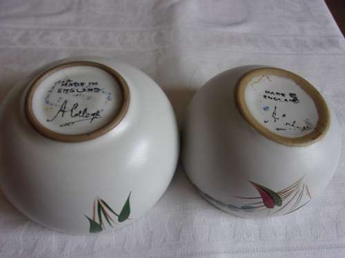 Vintage 31 piece Denby "Greenwheat" ceramic hors d'oeuvre set - designed by Albert Colledge