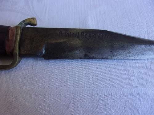 Antique Solingen Original Bowie knife in leather sheath