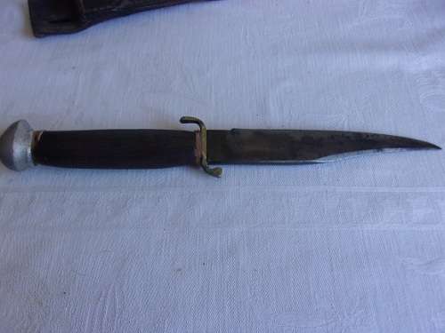 Antique Solingen Original Bowie knife in leather sheath