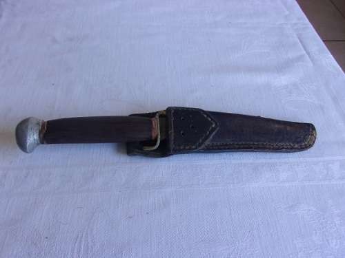Antique Solingen Original Bowie knife in leather sheath