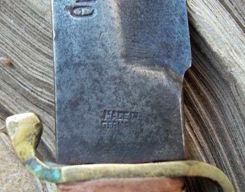 Antique Solingen Original Bowie knife in leather sheath