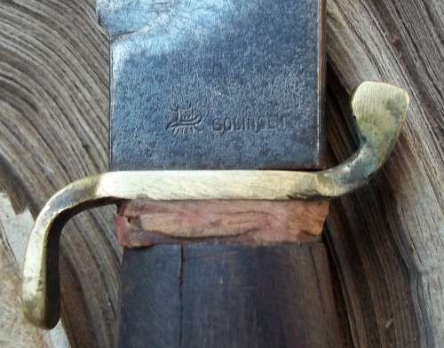 Antique Solingen Original Bowie knife in leather sheath