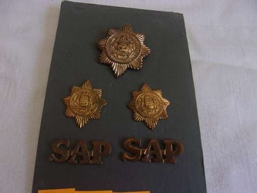 2 Sets of vintage SAP badges - 1960s