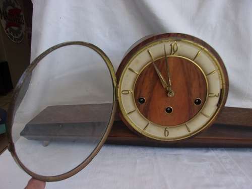 Vintage German Hermle art deco mantel clock - working