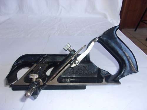 Vintage Stanley No. 78 duplex rabbet plane with fence & depth gauge in box