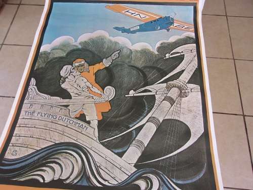 Large vintage KLM The Flying Dutchman poster - Printed in Holland