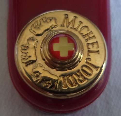 Limited edition Michel Jordi Victorinox Officier Suisse Ethno Knife & leather pouch