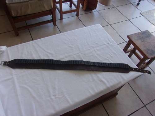 Antique hand stitched leather ammunition bandolier