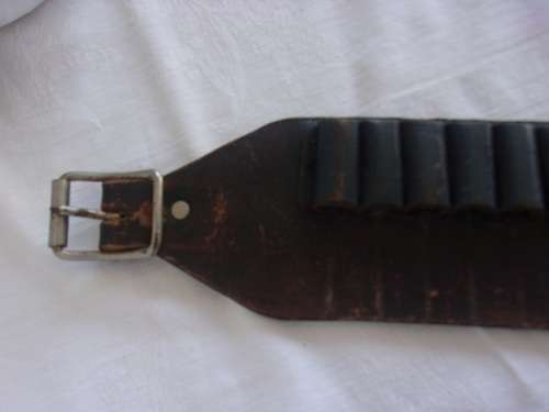 Antique hand stitched leather ammunition bandolier