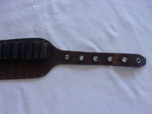 Antique hand stitched leather ammunition bandolier