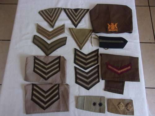 Large lot of military cloth rank badges for 1 bid