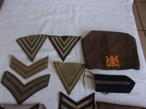 Large lot of military cloth rank badges for 1 bid
