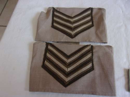 Large lot of military cloth rank badges for 1 bid