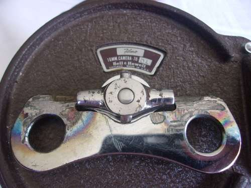 Vintage Bell & Howell "Filmo" 70 movie camera in leather case