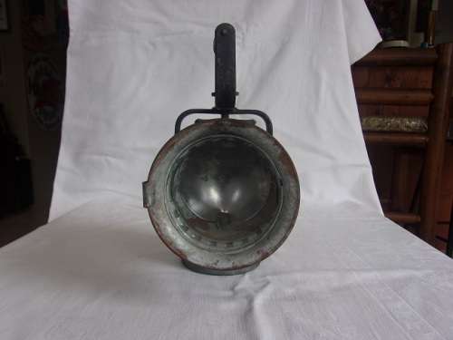 Vintage railways carbide lamp with reflector
