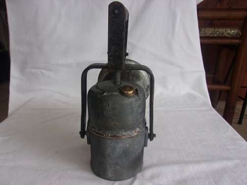 Vintage railways carbide lamp with reflector