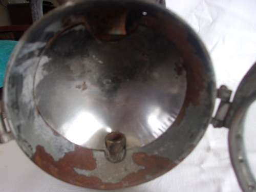 Vintage railways carbide lamp with reflector