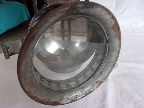 Vintage railways carbide lamp with reflector