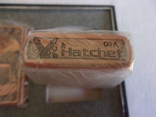 Boxed set of 4 Wenzhou Hatchet fuel cigarette lighters - eagle and truck theme