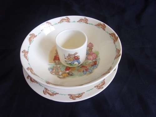Vintage Royal Doulton Bunnykins 3 item breakfast set