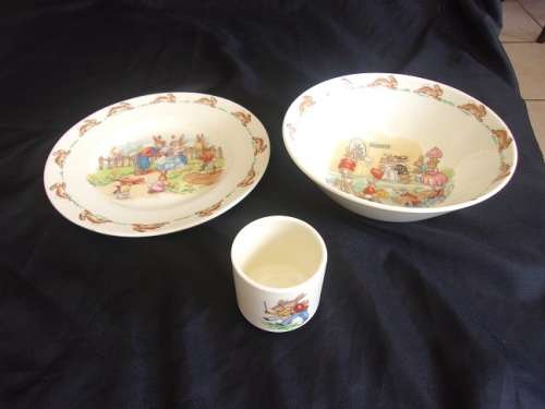 Vintage Royal Doulton Bunnykins 3 item breakfast set