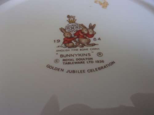 Vintage Royal Doulton Bunnykins 5 piece breakfast set - Golden Jubilee Celebration collection