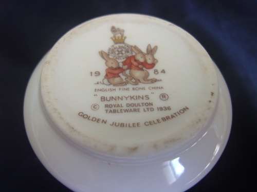 Vintage Royal Doulton Bunnykins 5 piece breakfast set - Golden Jubilee Celebration collection