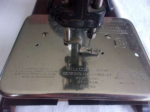 Rare Victorian Willcox & Gibbs sewing machine with wooden carry case