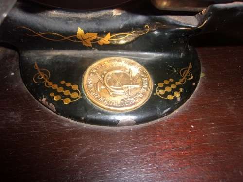 Rare Victorian Willcox & Gibbs sewing machine with wooden carry case