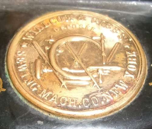 Rare Victorian Willcox & Gibbs sewing machine with wooden carry case